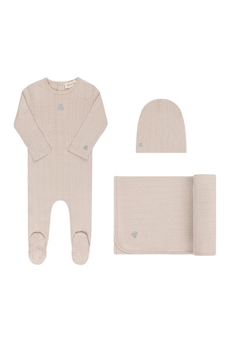 Ely's & Co. Squiggle Pointelle Collection - Take Me Home Set, Main, color, Beige