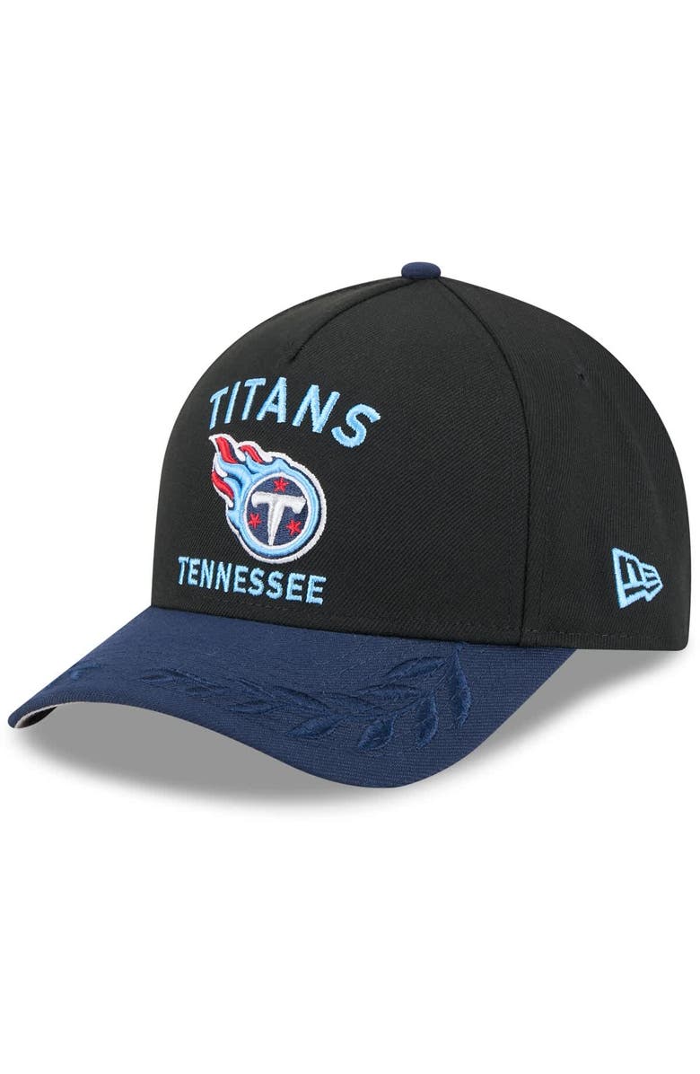 New Era Men's New Era Black/Navy Tennessee Titans 2025 NFL Draft 9FORTY A-Frame M-Crown Adjustable Hat, Main, color, Black