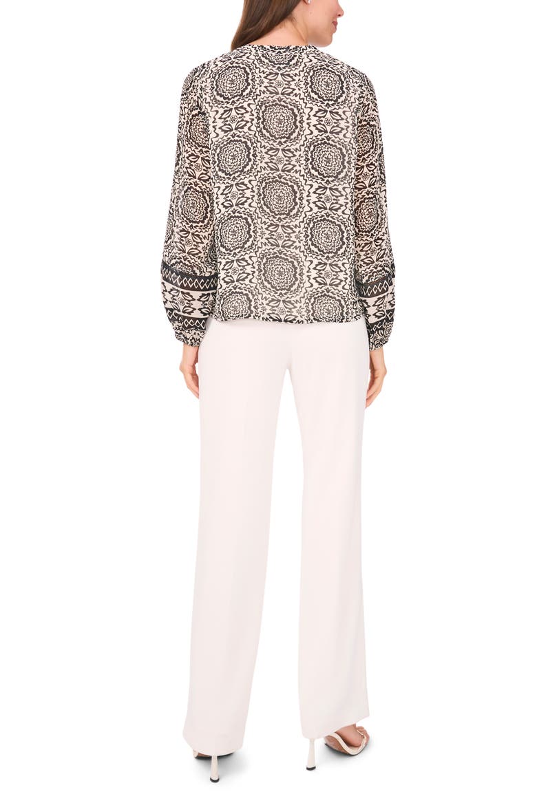 Print Peasant Top, Alternate, color, RICH BLACK