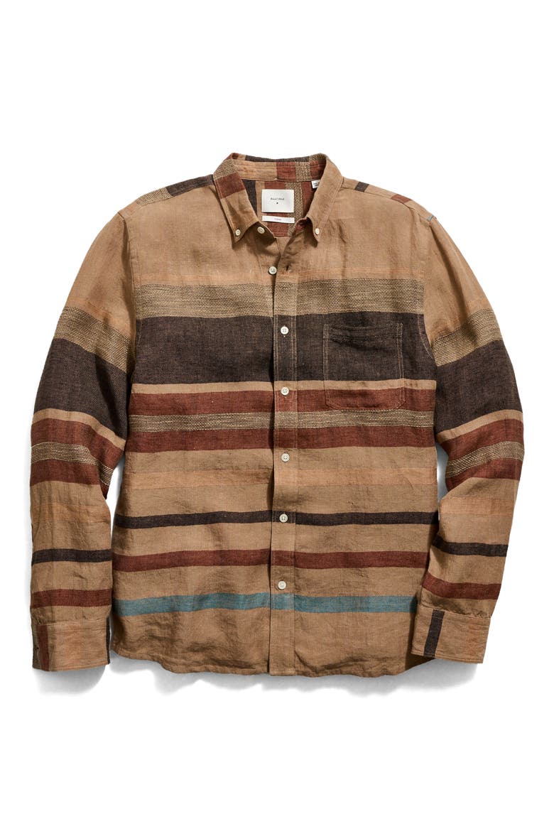 Tuscumbia Archive Stripe Button-Down Shirt, Alternate, color, TAN MULTI