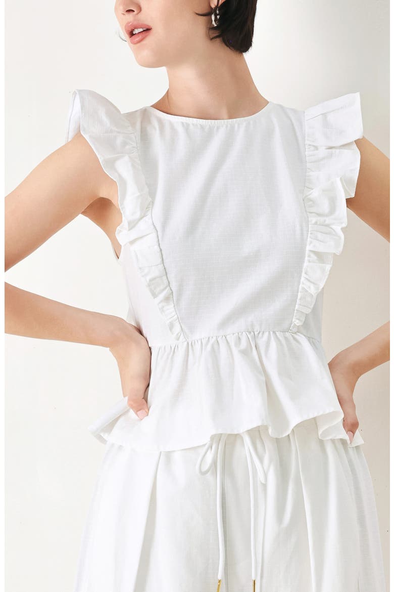 Ruffle Peplum Top, Alternate, color, OFF WHITE