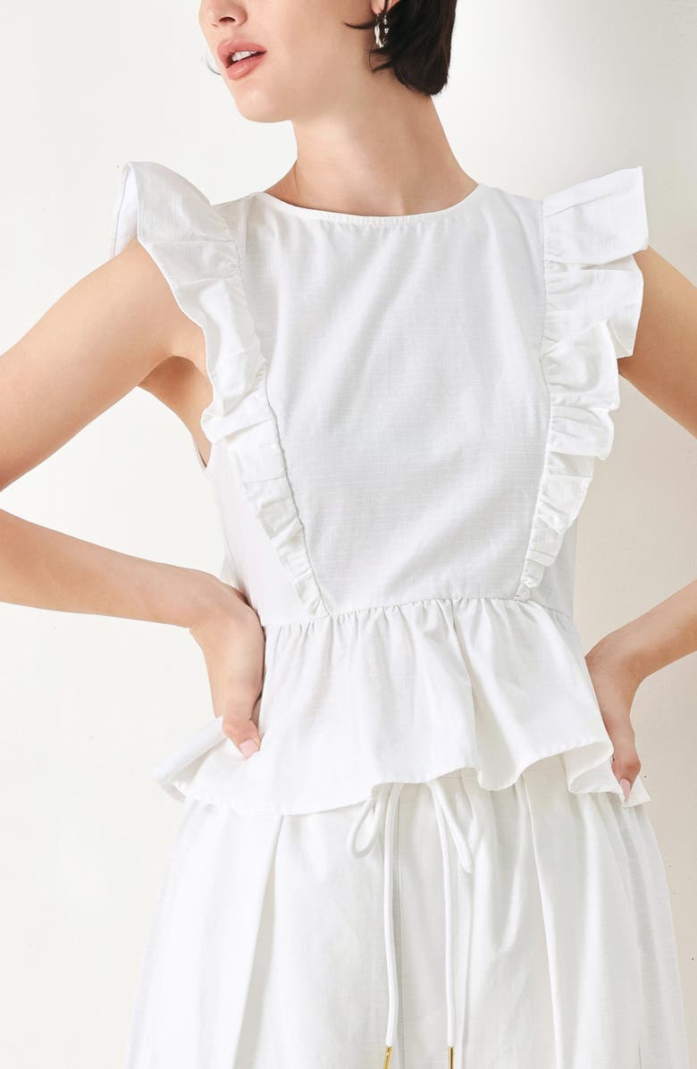FREEMARKET Ruffle Peplum Top, Alternate, color, Off White