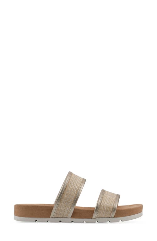 Cliffs By White Mountain Tropical Slide Sandal In Platino Metallic Smooth