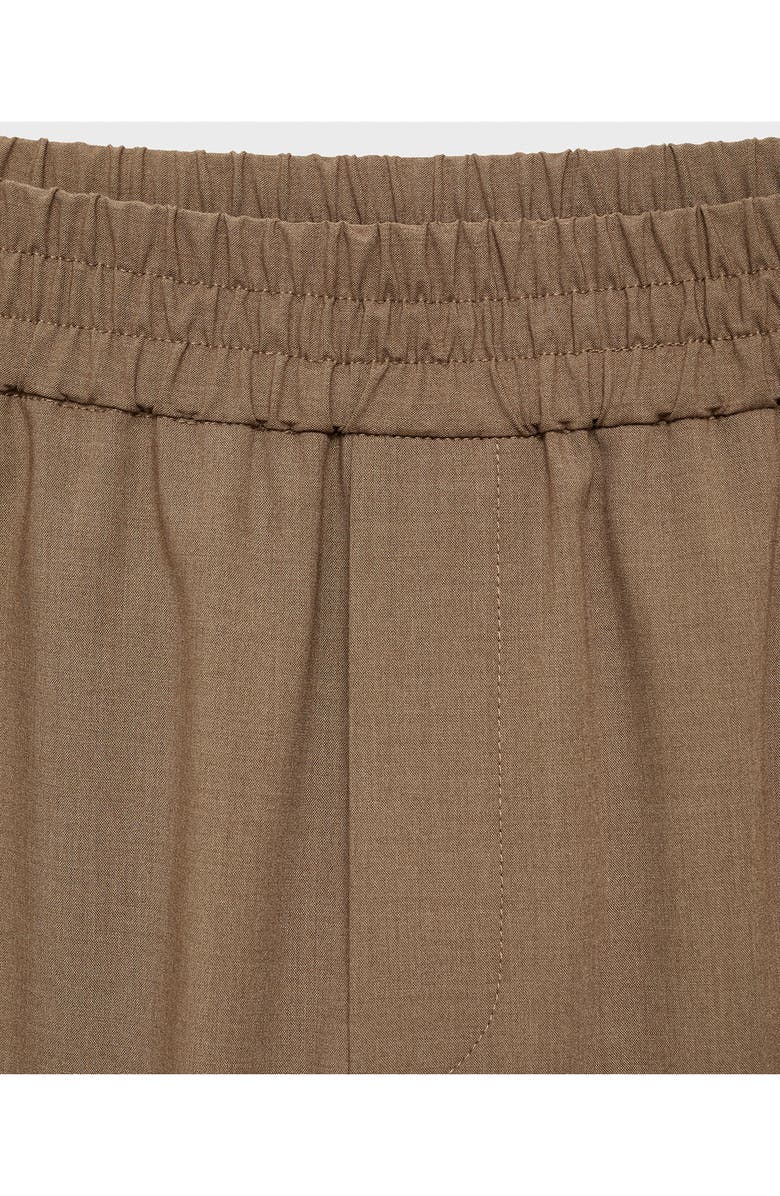 MANGO Wide Leg Pull-On Pants, Alternate, color, Medium Brown