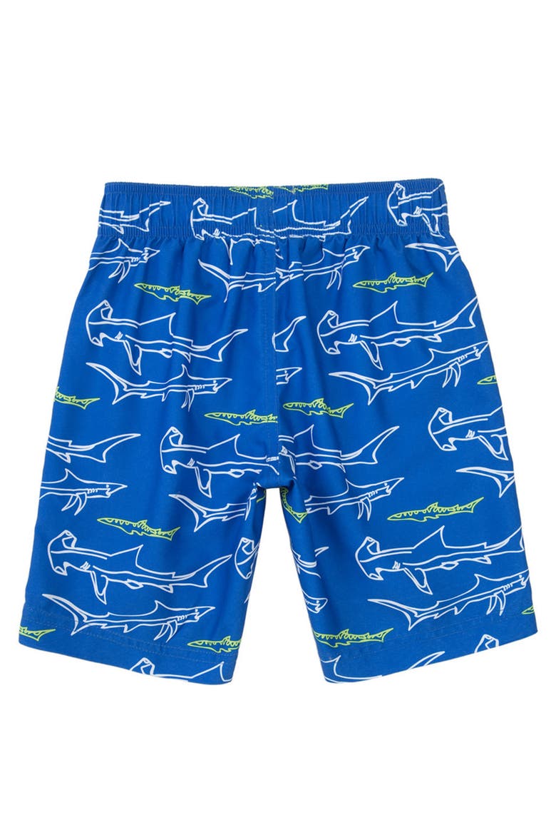 Kid's Swim Trunks with Mesh Lining and UPF 50+, Alternate, color, Shark printed