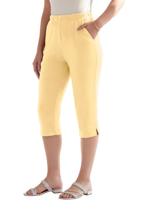 Plus Size Soft Knit Relaxed Pull-On Capri Pant (Plus)