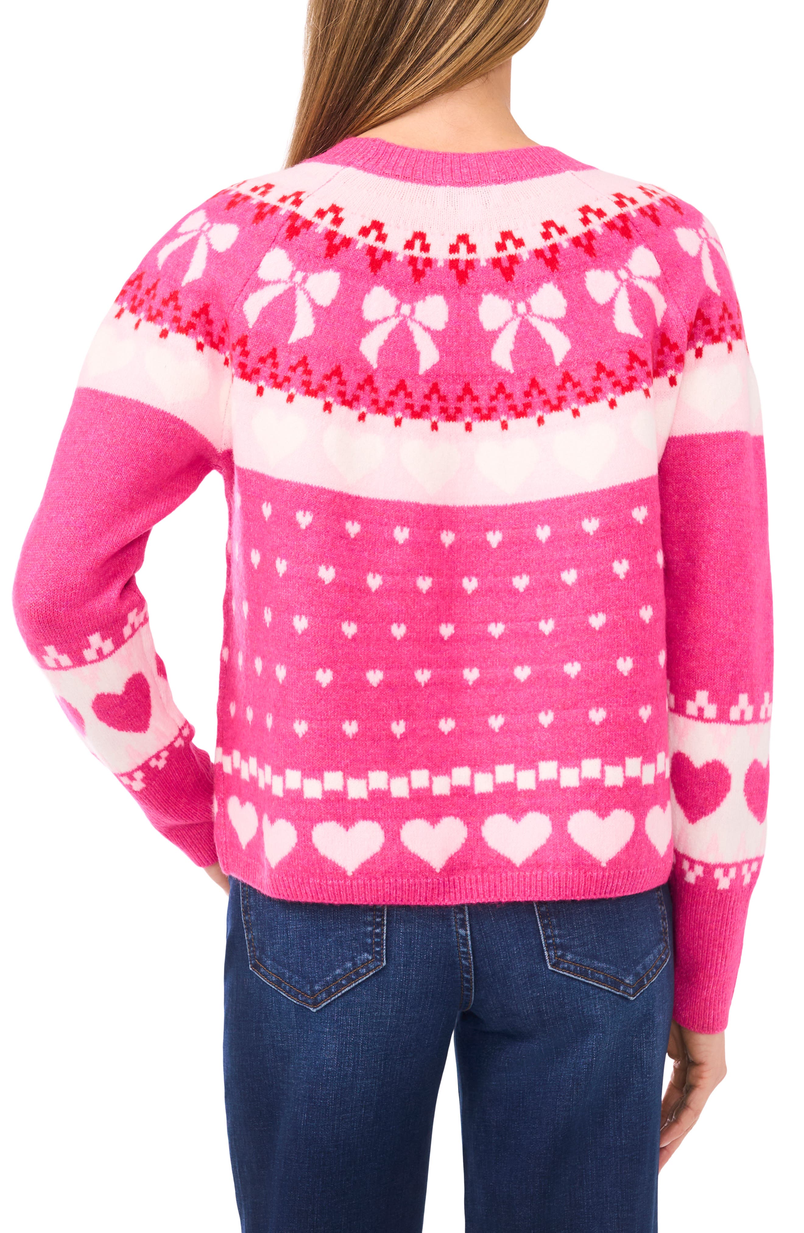 Heart Bow Fair Isle Sweater - image 2