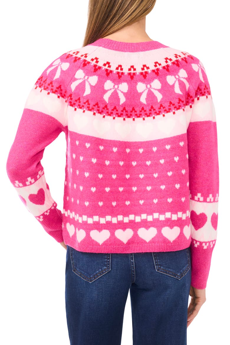 Heart Bow Fair Isle Sweater, Alternate, color, PARADOX