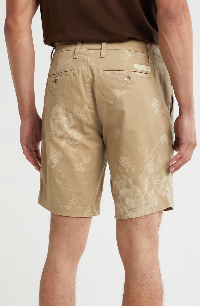 AG Flora Print Slim Fit Shorts, Alternate, color, Botanical Flower Chai Latte