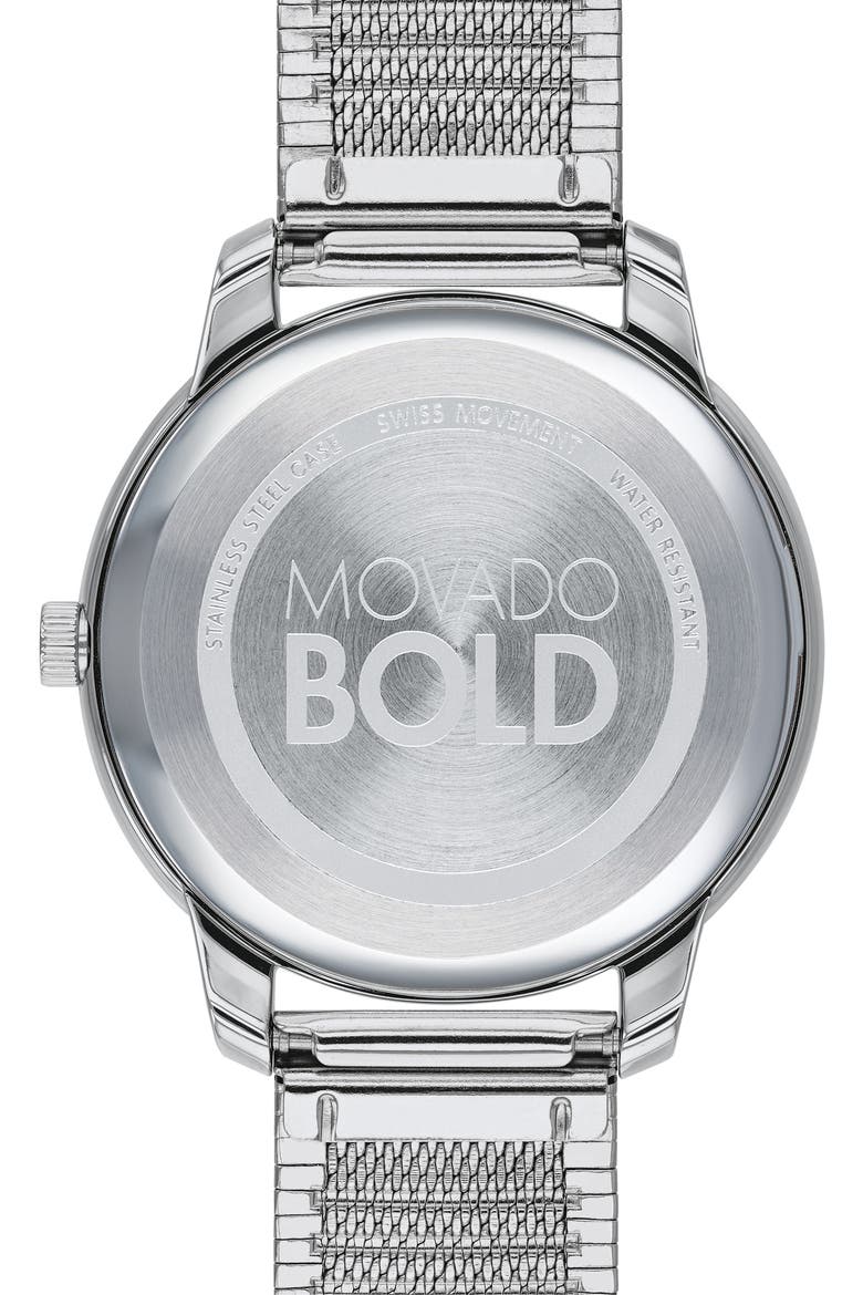 Bold Mesh Strap Watch, 42mm, Alternate, color, SILVER