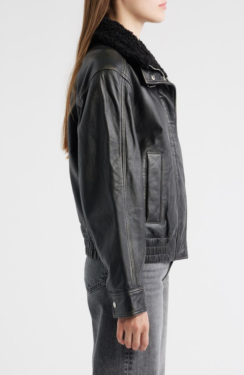 Sam Edelman Lambskin Leather Jacket, Alternate, color, Black
