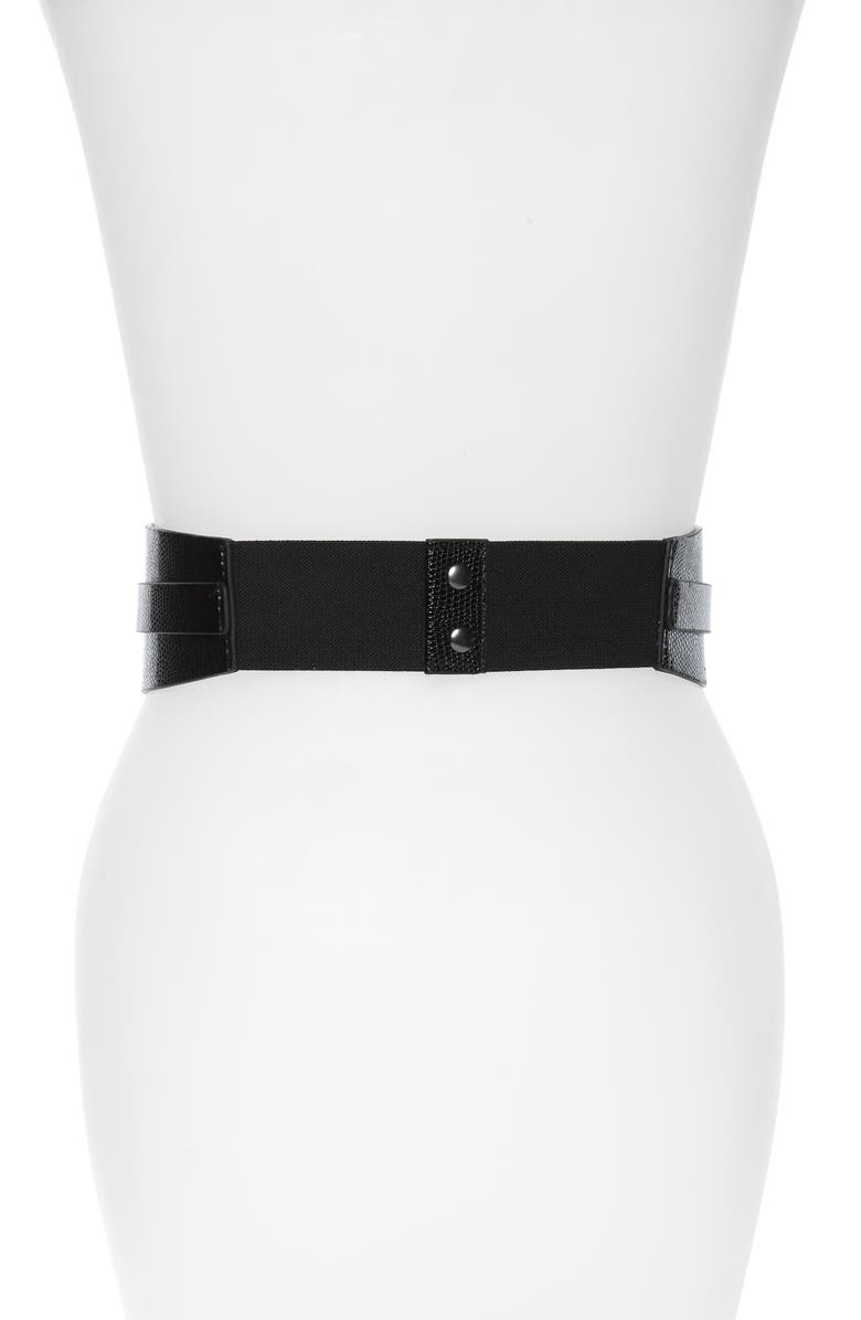 Halogen<sup>®</sup> Tie Front Snake Embossed Faux Leather Stretch Belt, Alternate, color, 