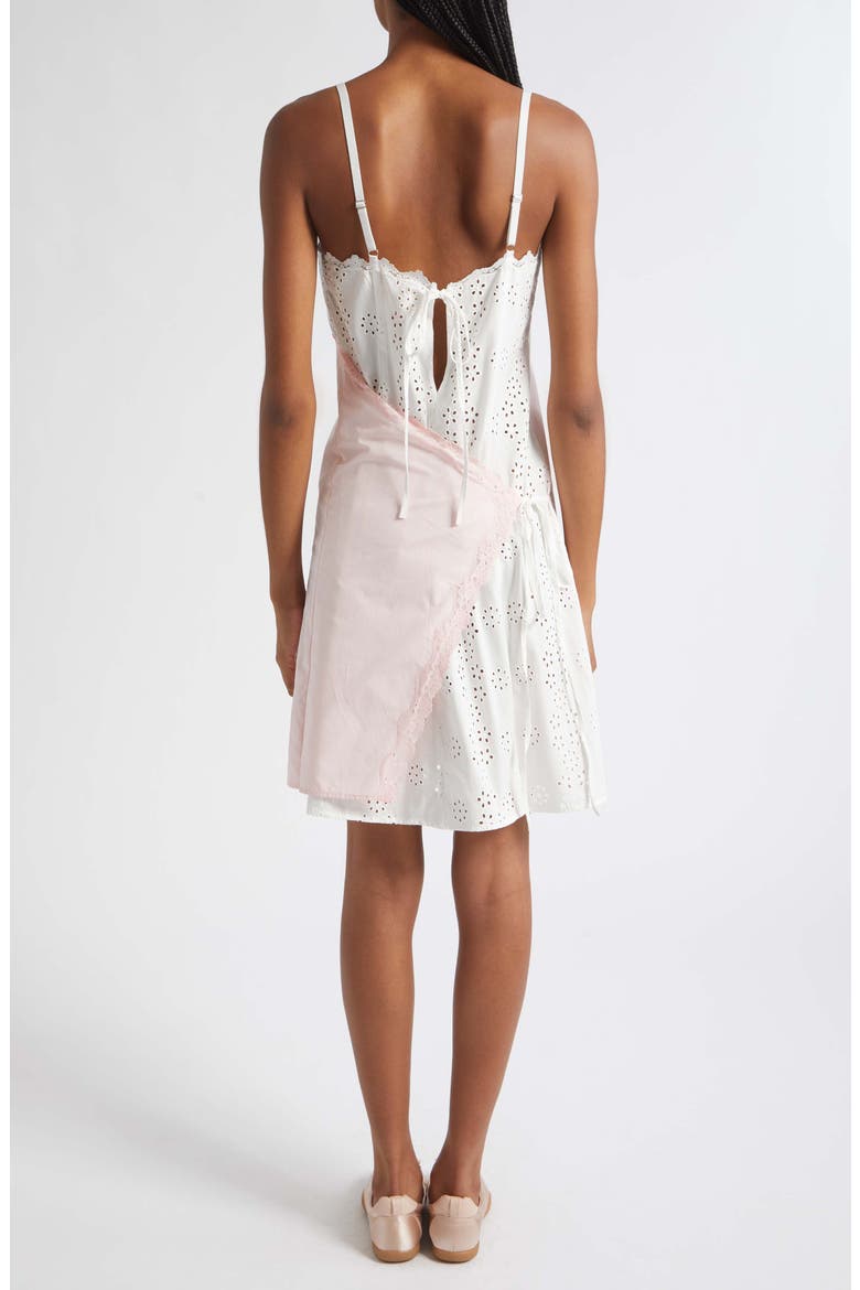 Chamomile Lace Trim Cotton Poplin & Eyelet Slipdress, Alternate, color, PINK
