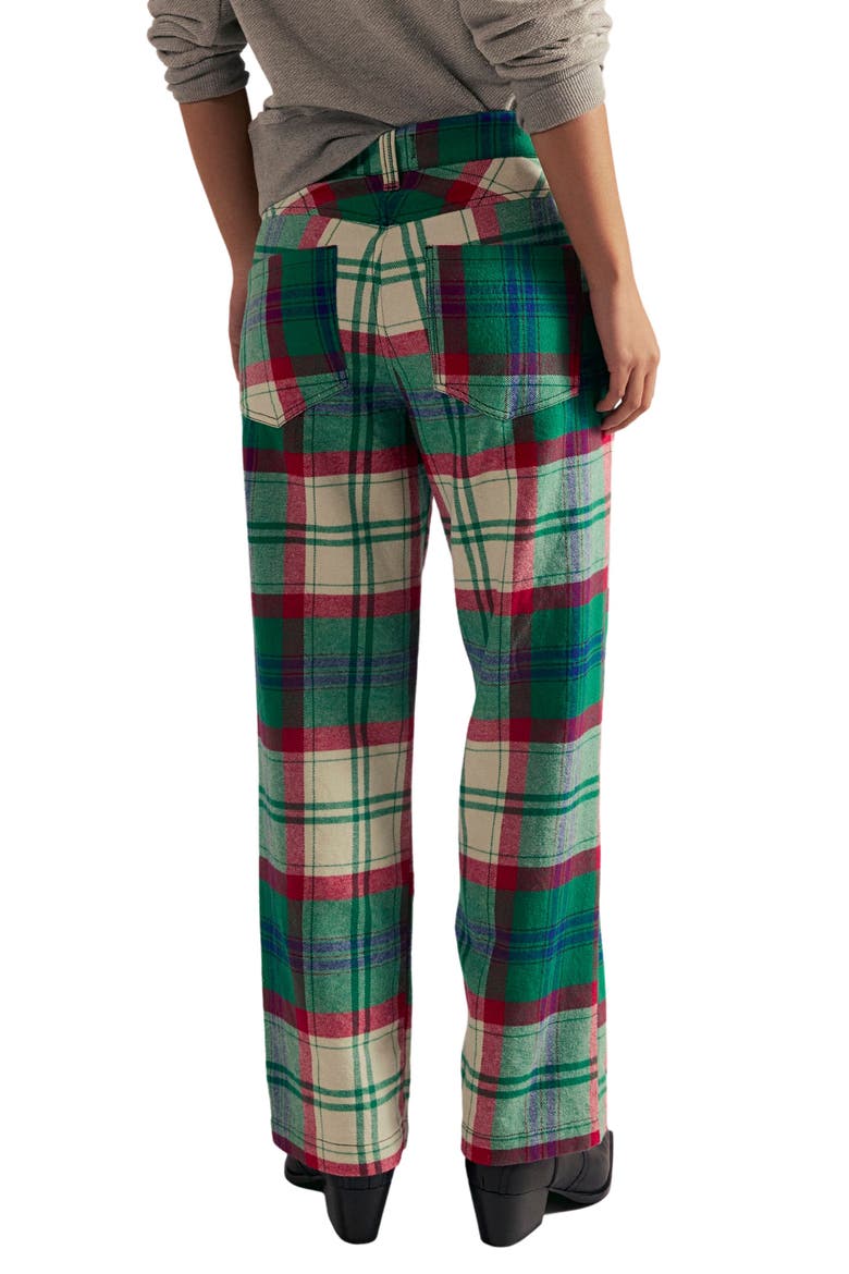 Cheers Plaid High Waist Pants, Alternate, color, GREEN COMBO