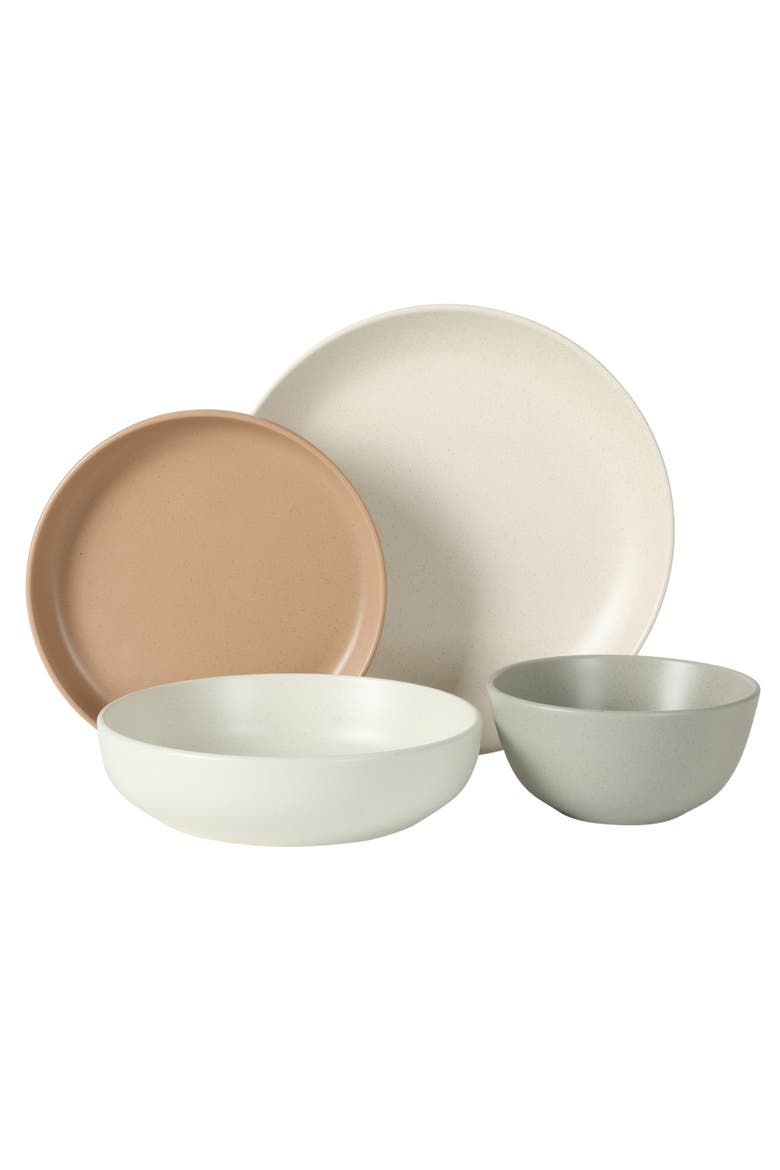 Leeds Court 16-Piece Speckle Reactive Glaze Stoneware Dinnerware Set, Alternate, color, Multicolors