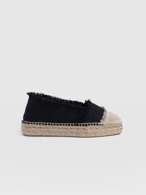 Saint + Sofia Ivy Frayed Espadrille Pumps In Black