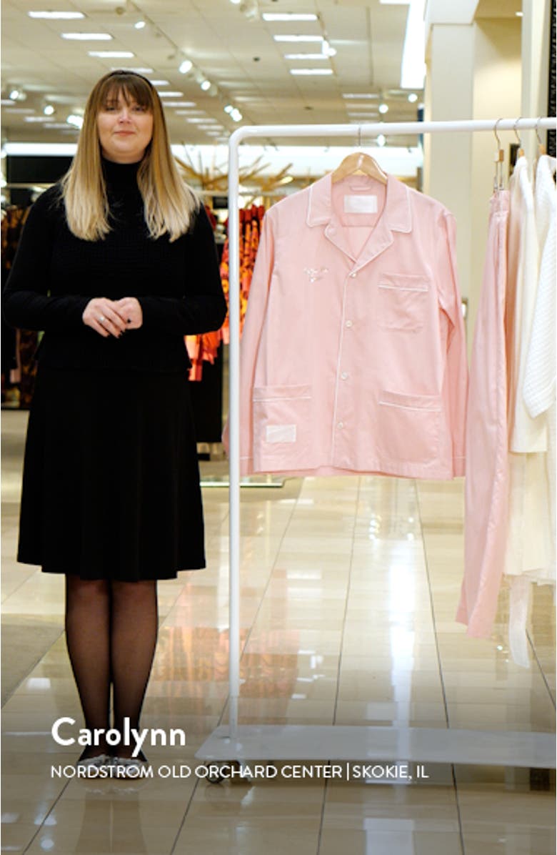 Gala Swarovski<sup>®</sup> Crystal Embellished Cotton Sateen Pajama Top, sales video thumbnail