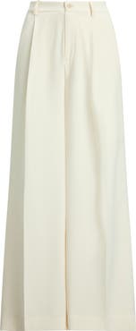 Lauren Ralph Lauren Wide Leg Pleat Crepe Pants
