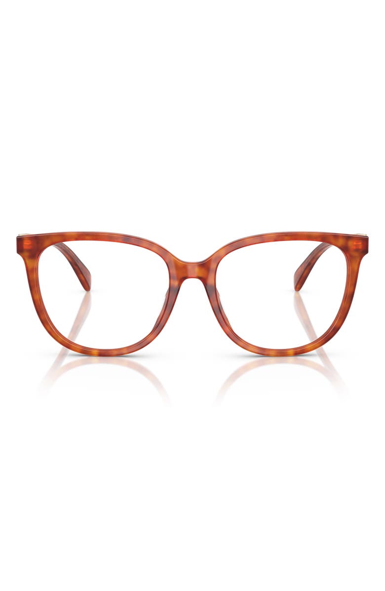 COACH 54mm Square Optical Glasses, Main, color, Peach