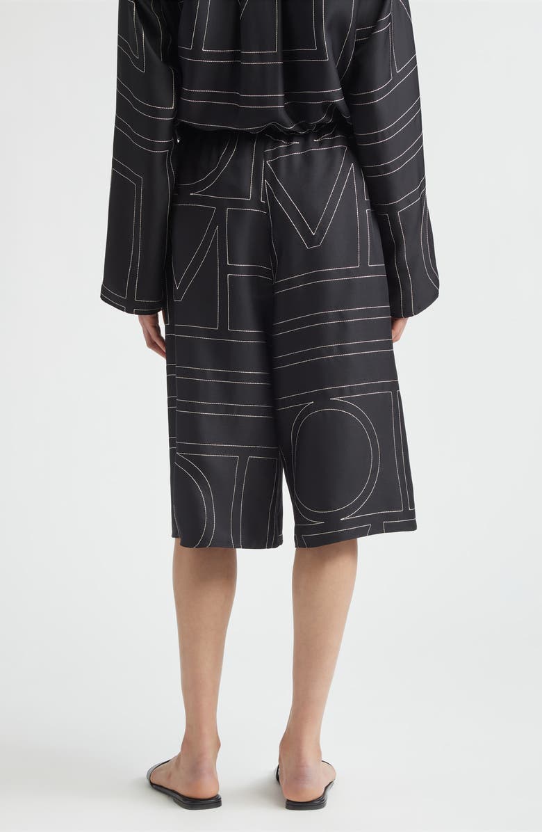 TOTEME Monogram Organic Silk Pajama Culottes, Alternate, color,