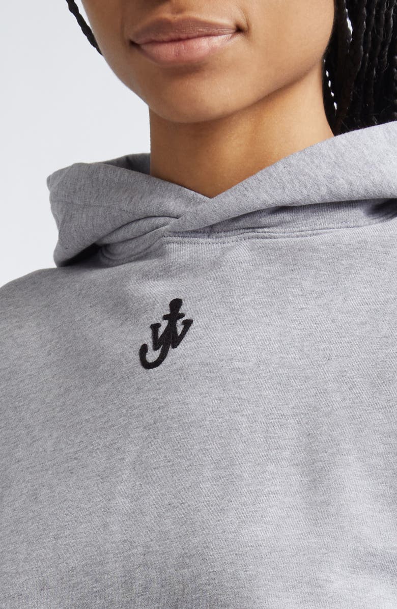 JW Anderson Anchor Logo Embroidered Crop Hoodie, Alternate, color, 