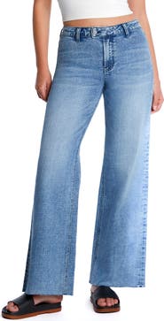 HINT OF BLU Flat Front Wide Leg Jeans