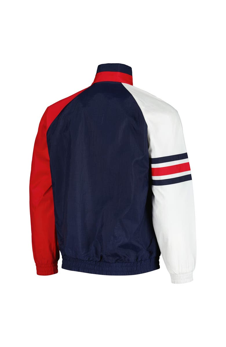 STARTER Men's Starter Navy/Red Cleveland Guardians Elite Raglan Half-Zip Jacket, Alternate, color, 