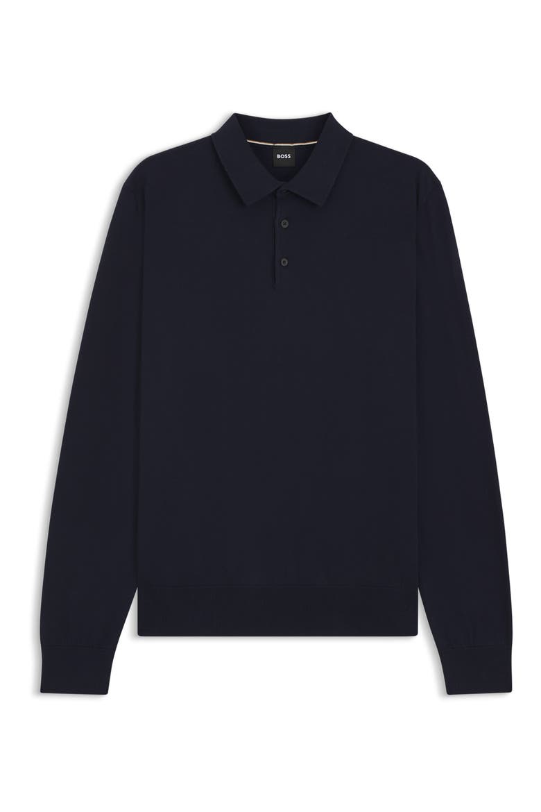 Gemello Cotton Polo Sweater, Alternate, color, DARK BLUE