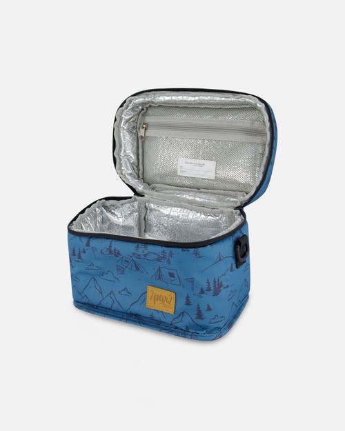 Deux Par Deux Boy's Lunch Box Blue Camping Print In Blue Camping Print