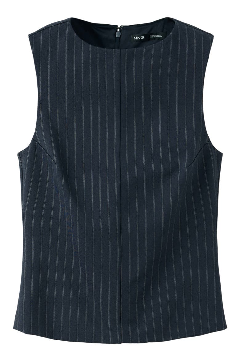 Pinstriped Boat Neck Top, Main, color, NAVY