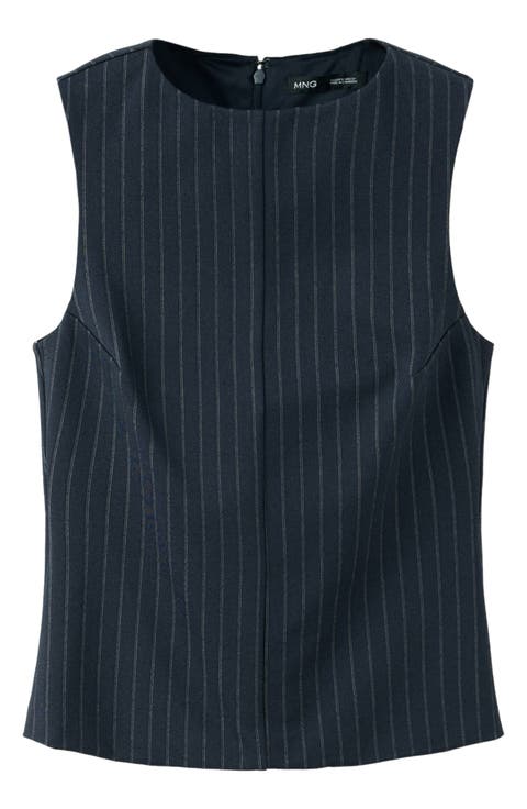 Pinstriped Boat Neck Top