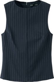 MANGO Pinstriped Boat Neck Top