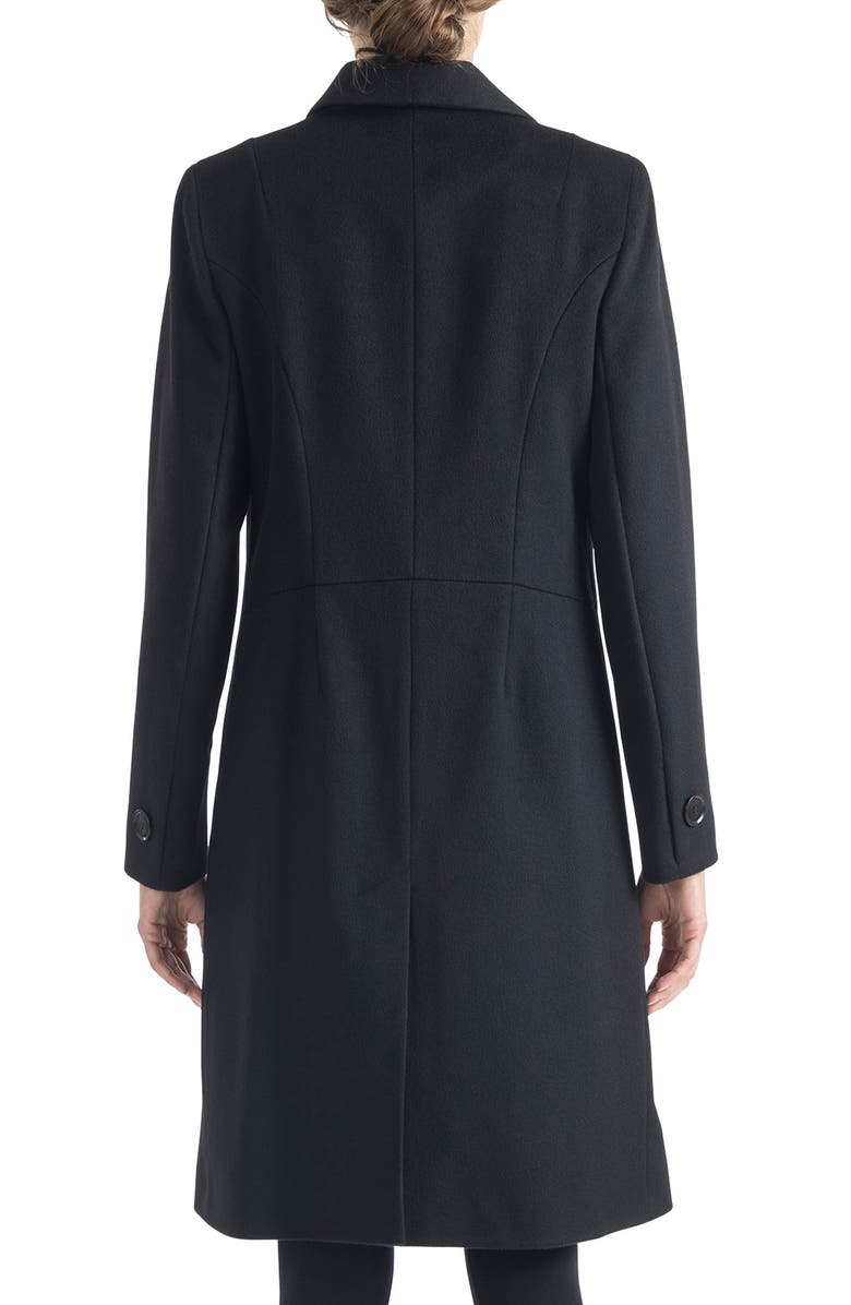 Sofia Cashmere Shawl Collar Wool Coat, Alternate, color, Black