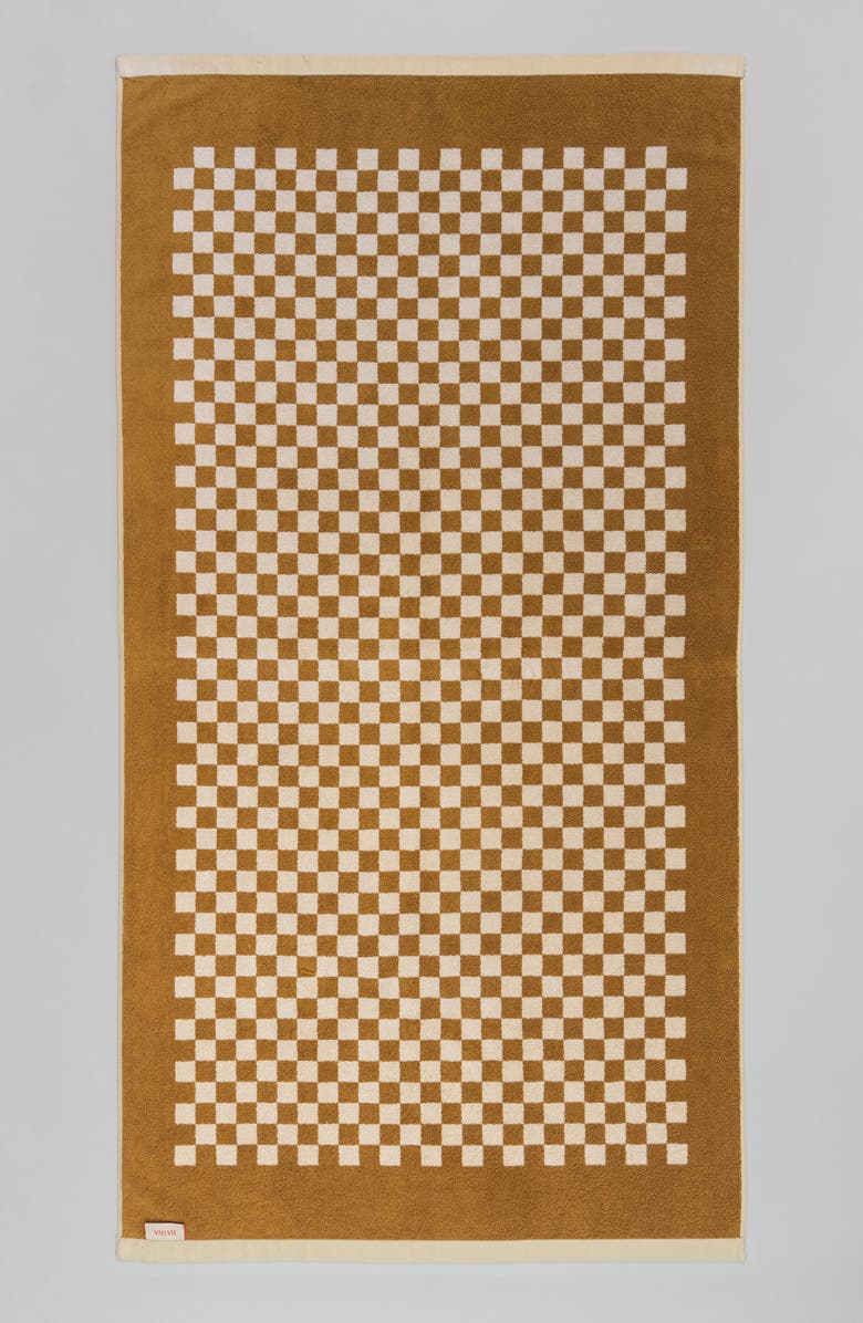 BAINA Roman Organic Cotton Pool Towel, Alternate, color, Cedar / Sand