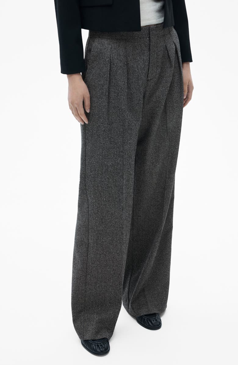 MANGO Flecked Pleated Trousers, Main, color, 