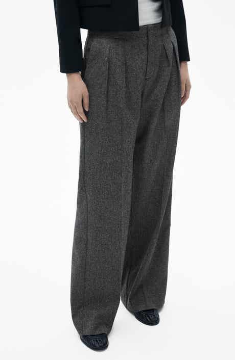 Flecked Pleated Trousers