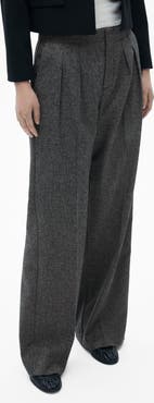 MANGO Flecked Pleated Trousers