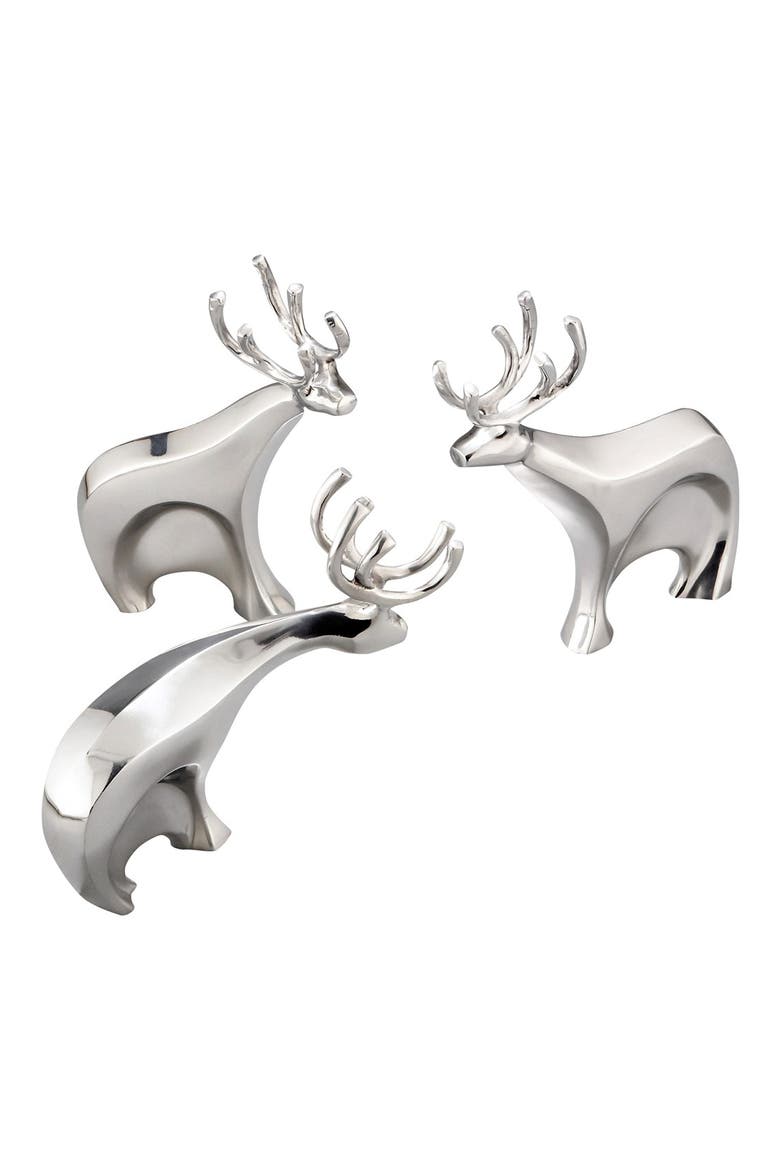 'Dasher' Reindeer Figurines, Main, color, SILVER