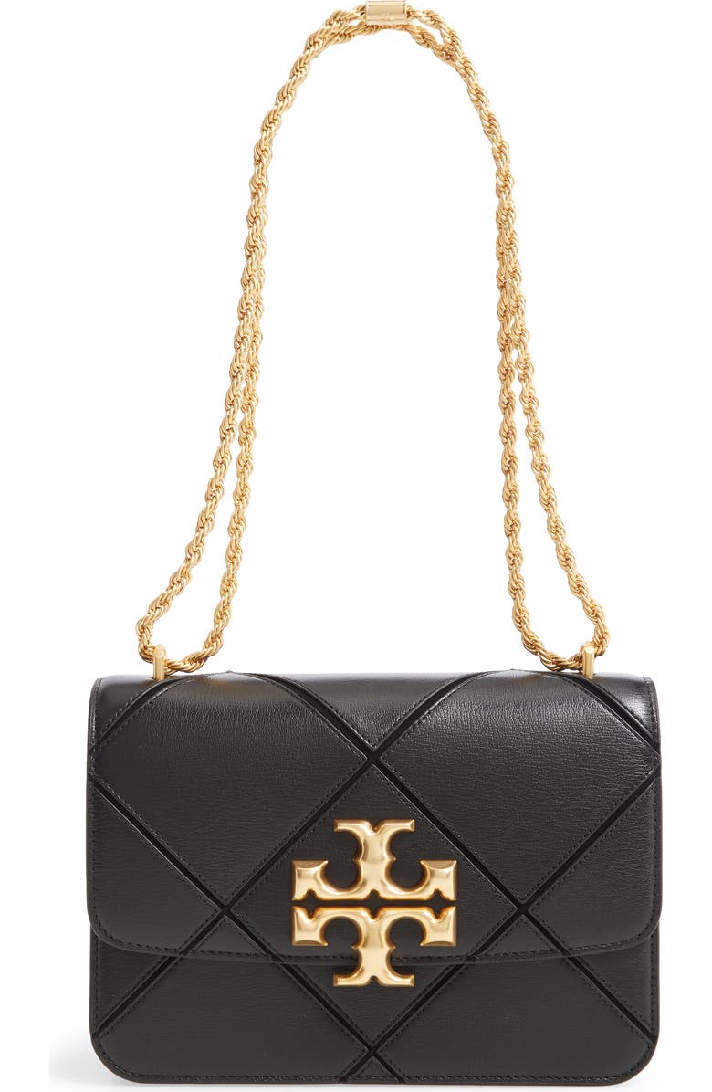 Tory Burch Eleanor Diamond Panel Leather Flap Bag, Main, color,
