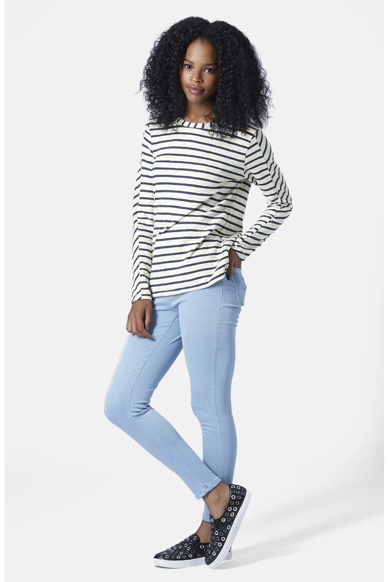 Long Sleeve Stripe Top, Alternate, color, NAVY BLUE