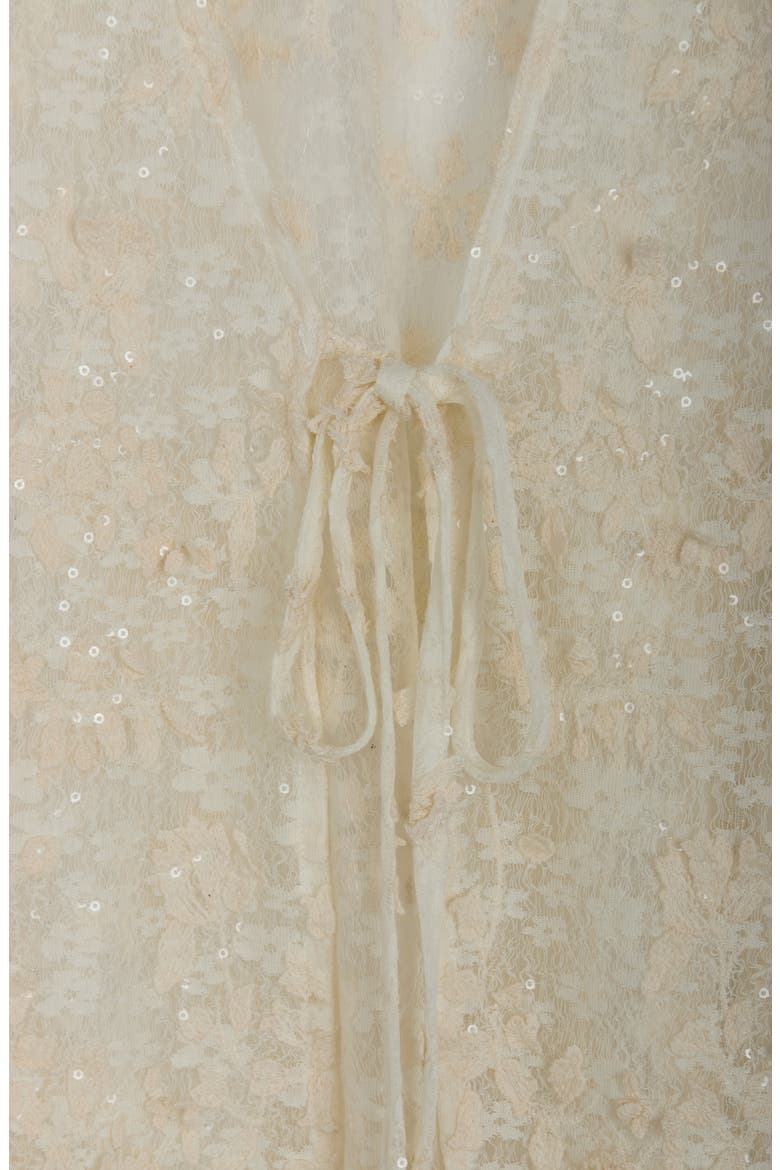 Tie Front Lace Ruana, Alternate, color, IVORY