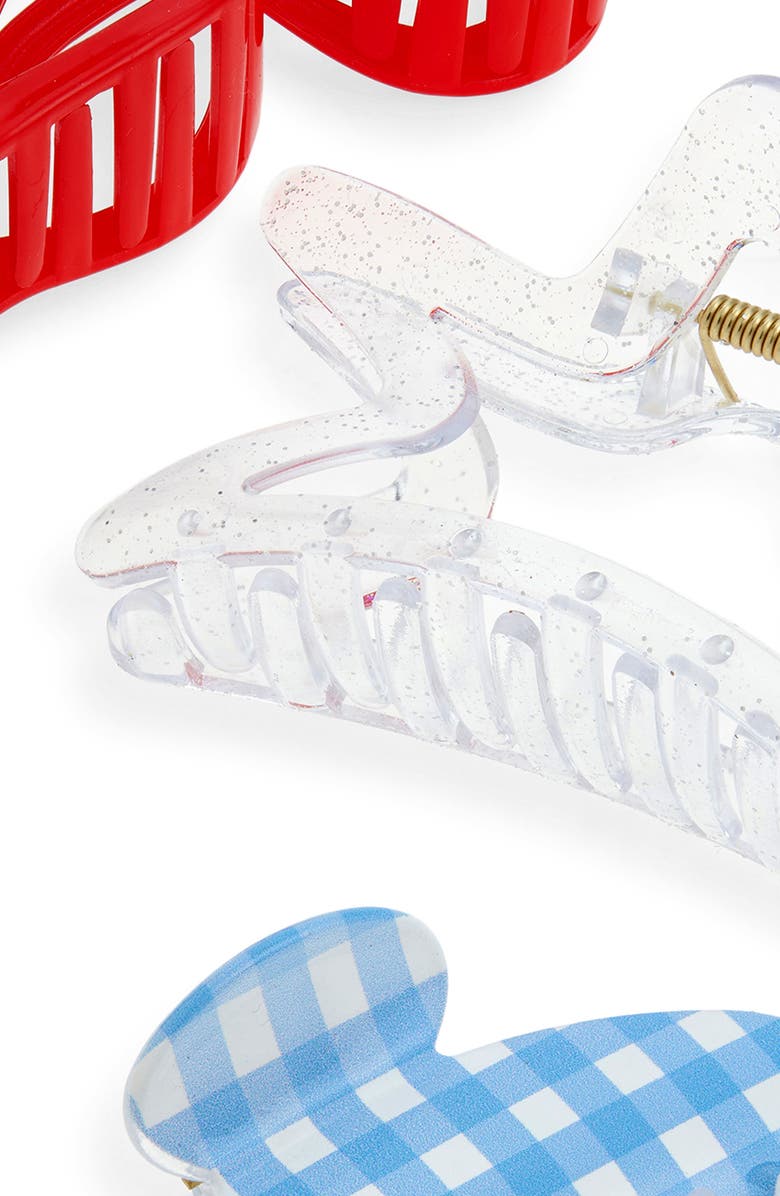 Capelli New York Kids' 3-Pack Assorted Claw Clips, Alternate, color, Americana