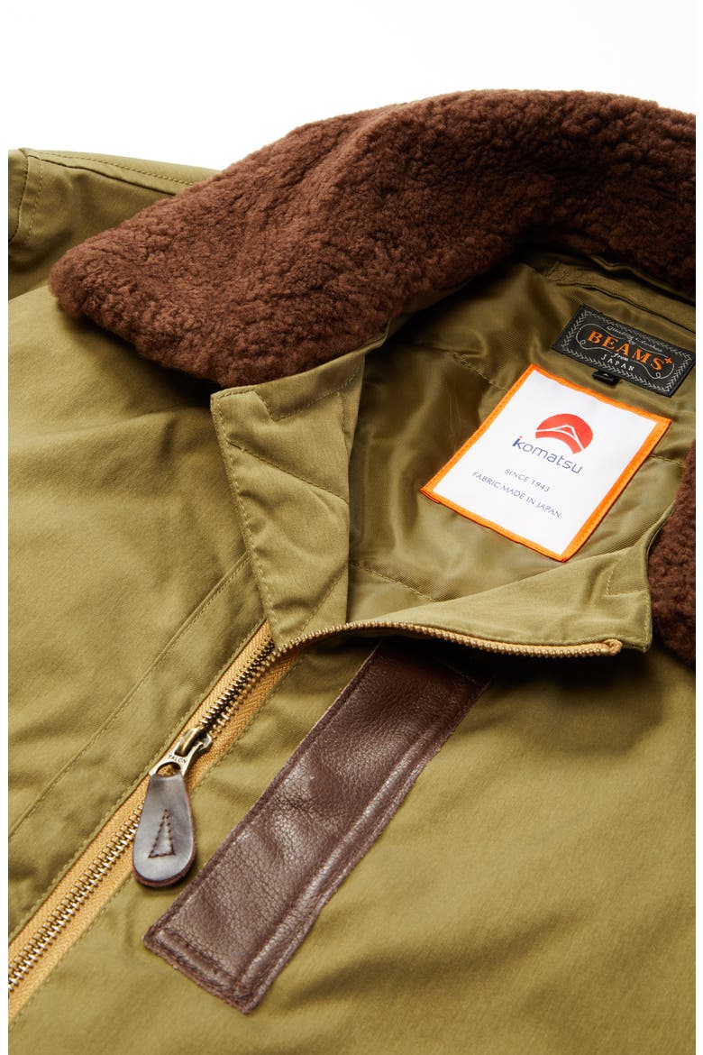 B-15 Down & Feather Fill Jacket with Genuine Shearling Collar, Alternate, color, OLIVE/ OD