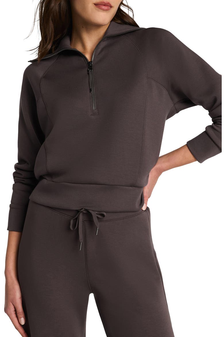 AirEssentials Half Zip Sweatshirt, Main, color, DARK CACAO