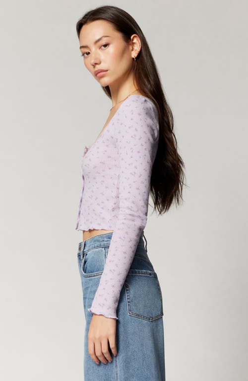 Florence By Mills Micro Thermal Baby Snap Cardigan In Purple