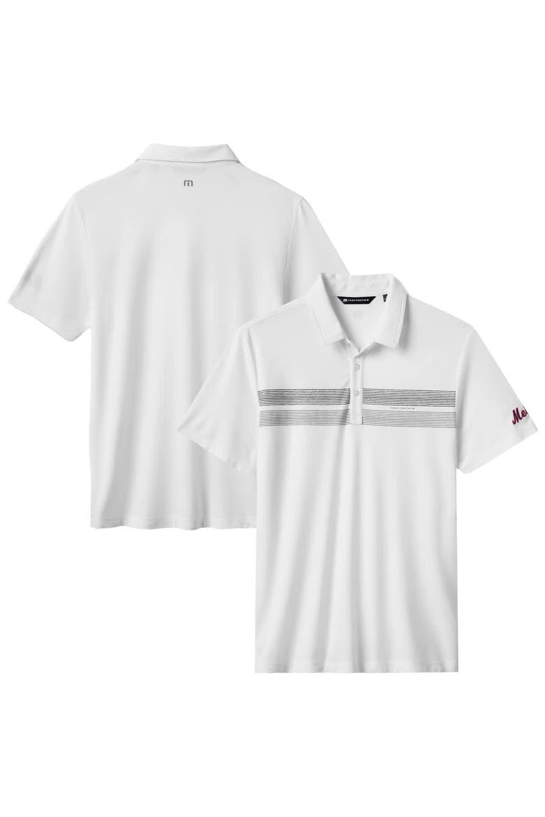 Men's TravisMathew White New York Mets Top Recruit Tri-Blend Polo, Alternate, color, White