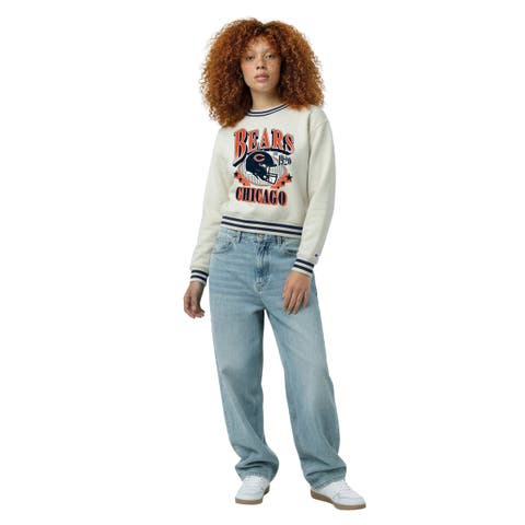 Women's Champion  Cream Chicago Bears Reverse Weave Fleece Sweatshirt