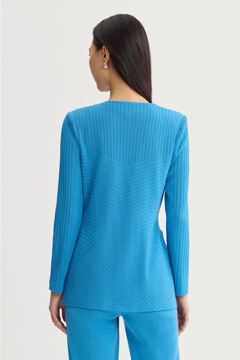 Textural Tonal Knit Jacket, Alternate, color, Tranquil Blue