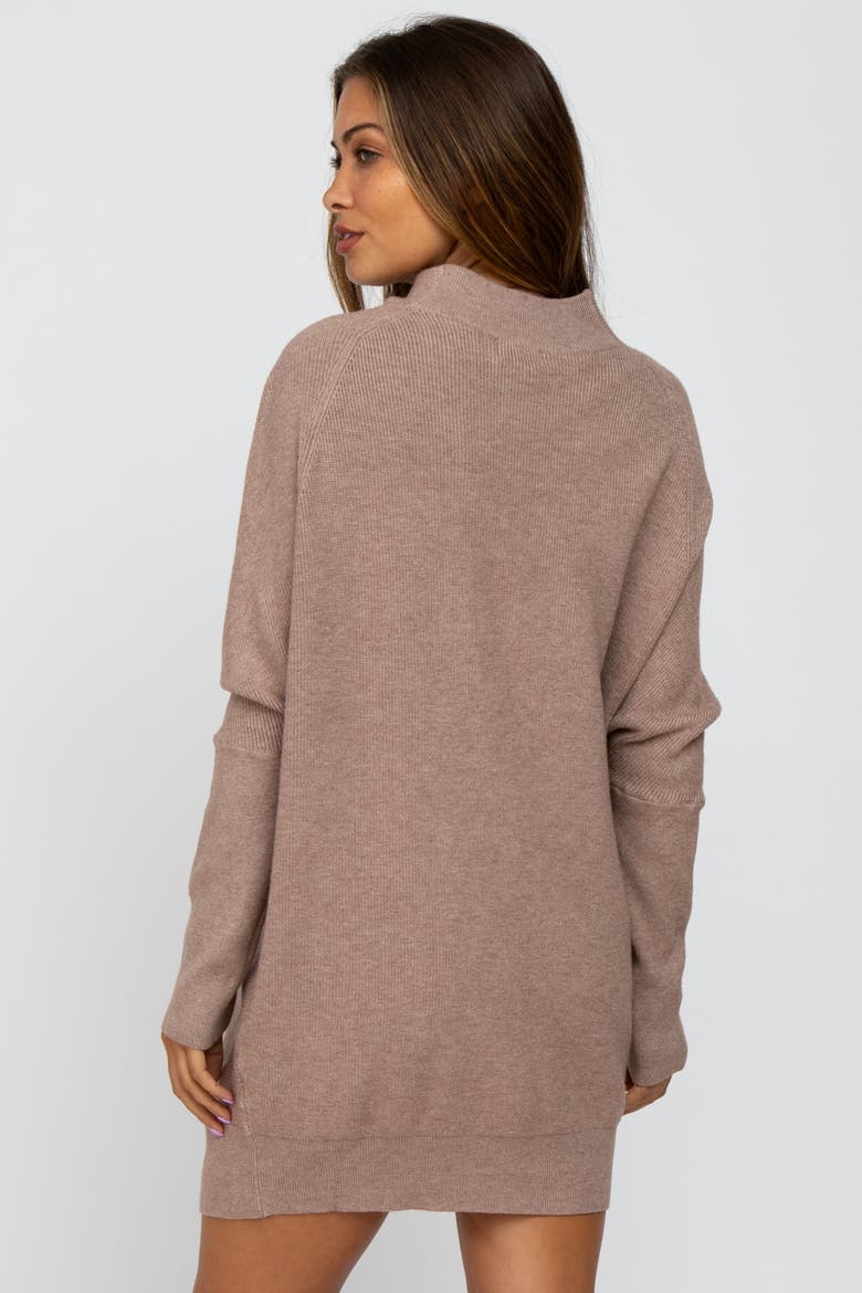 Funnel Neck Dolman Sleeve Mini Dress, Alternate, color, Taupe