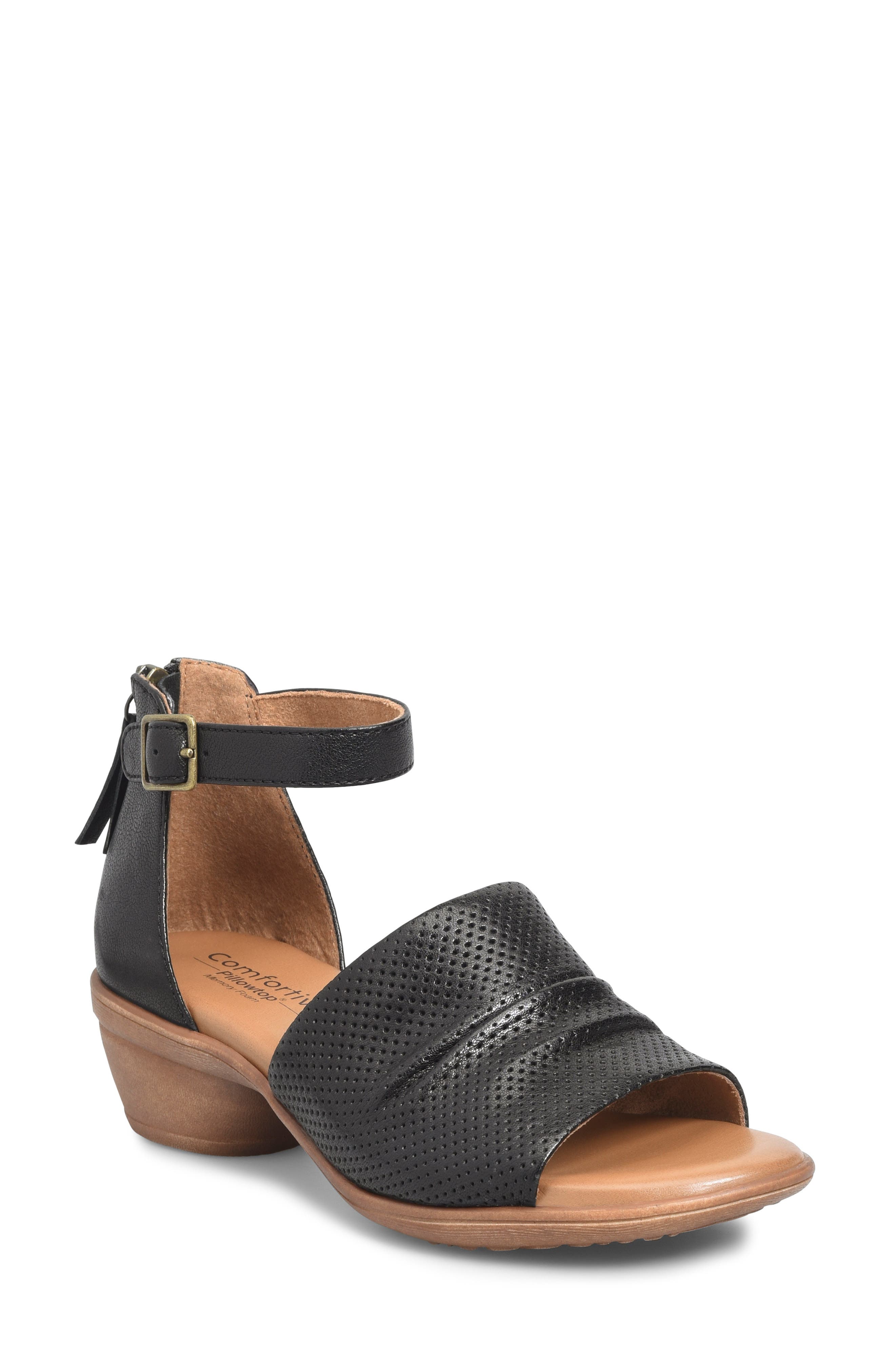 Comfortiva Newnan Ankle Strap Sandal, Main, color, Black